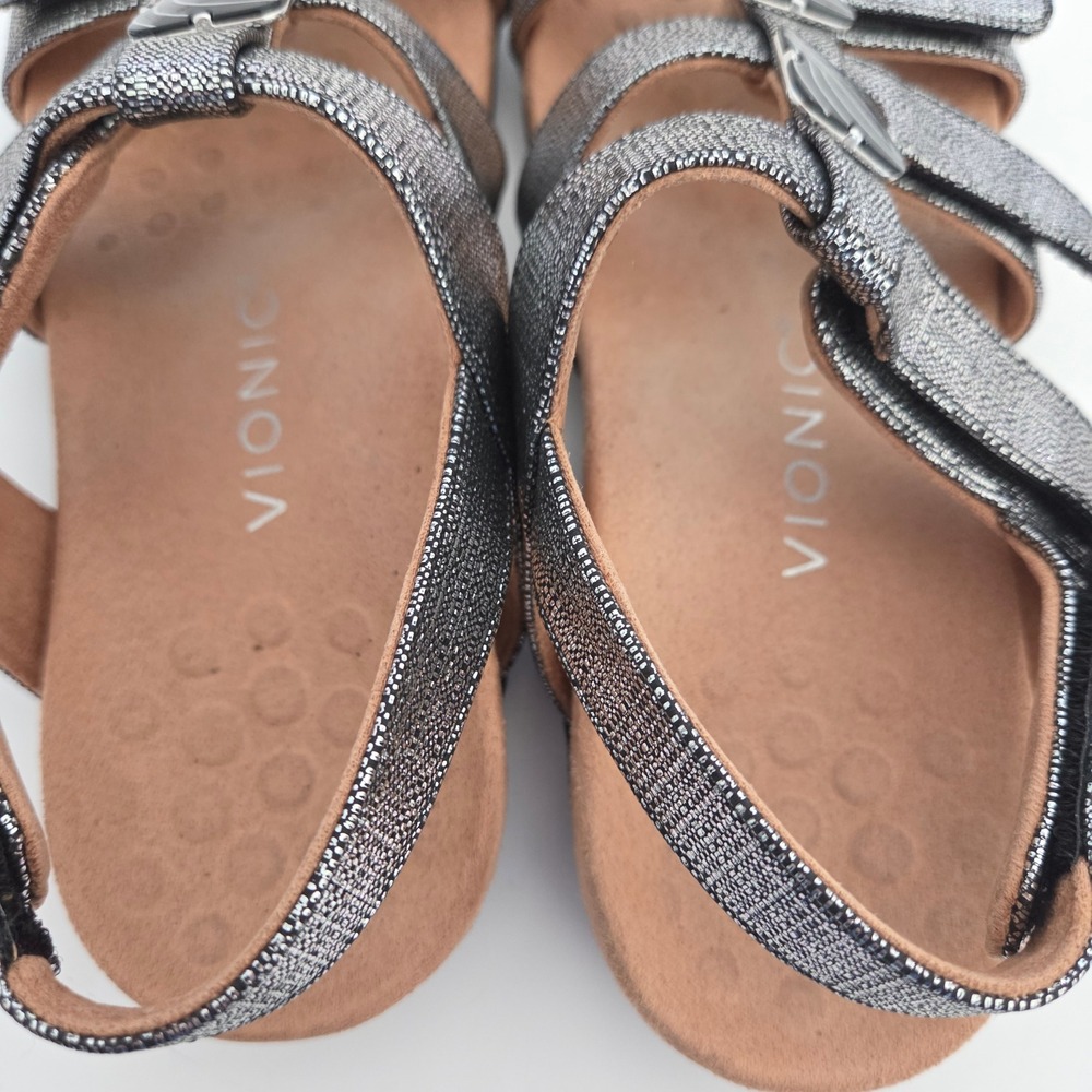 Vionic Amber Metallic Silver Adjustable Backstrap… - image 6